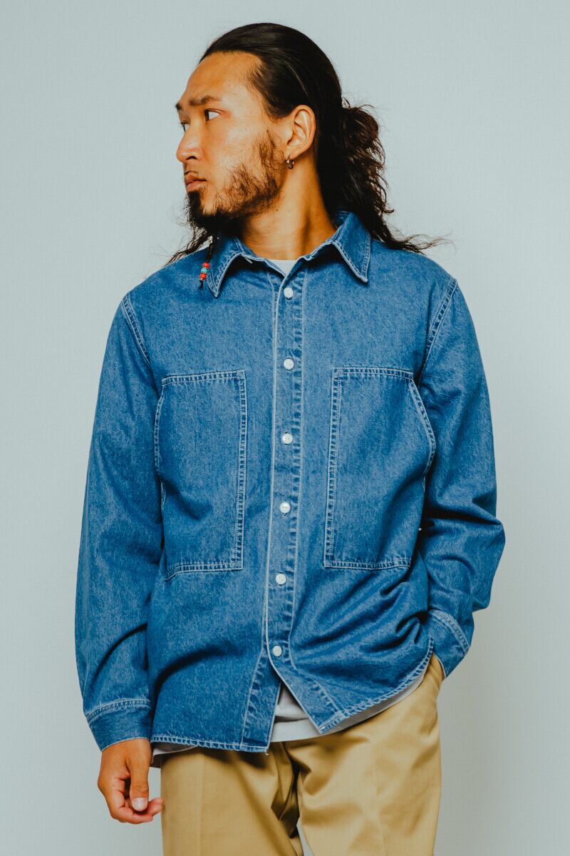 Denim Utility Long Sleeve Shirt - 102615350 | 【BIG MIKE / ビッグ