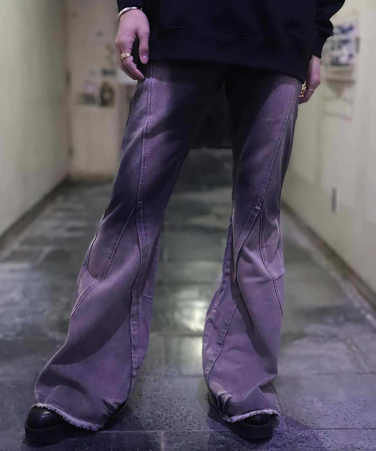 フレアパンツ メンズ ブーツカット グラデーション デニム フレアパンツ メンズ ブーツカット グラデーション デニム
