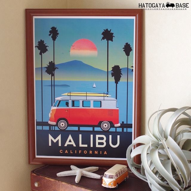 ワーゲンバスポスター MALIBU CALIFORNIA [WBPSMC01]