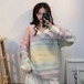 ✞ ストライプセーター ウィンター♡Vネックプルオーバー ロングニット 長袖 冬物 ✞ゴスロリ SM ミリ 甘ロリ クラロリ 和ロリ エレガント 黒ロリ 姫ロリ 華ロリ BB-BB15799108088