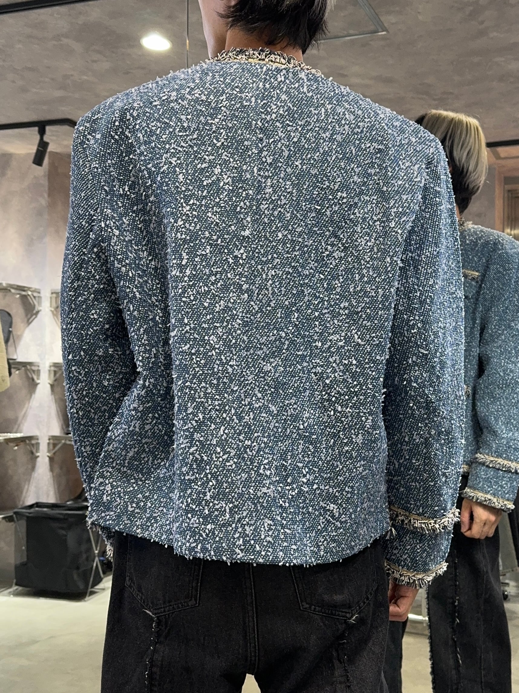ALUDE SELECT】blue laxury tweed jacket | 【ALUDE】韓国メンズ 