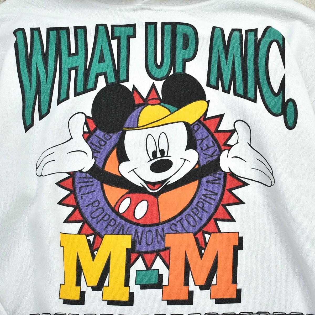 90's Mickey by Jerry Leigh print hoodie | 古着屋 grin days memory