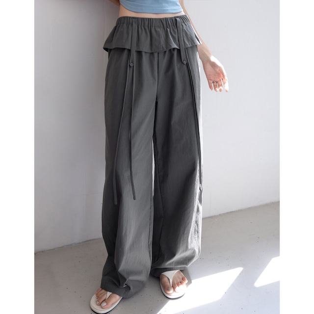 frill waist wide pants