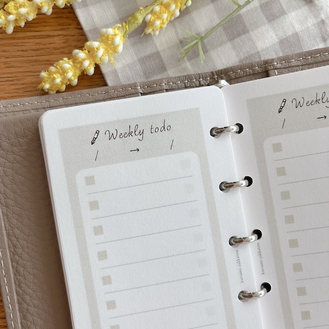 マイクロ5サイズ/ウィークリーtodoリストリフィル