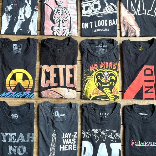 1点物◇Fresh Laundryミケランジェロ黒バックプリントTシャツ古着
