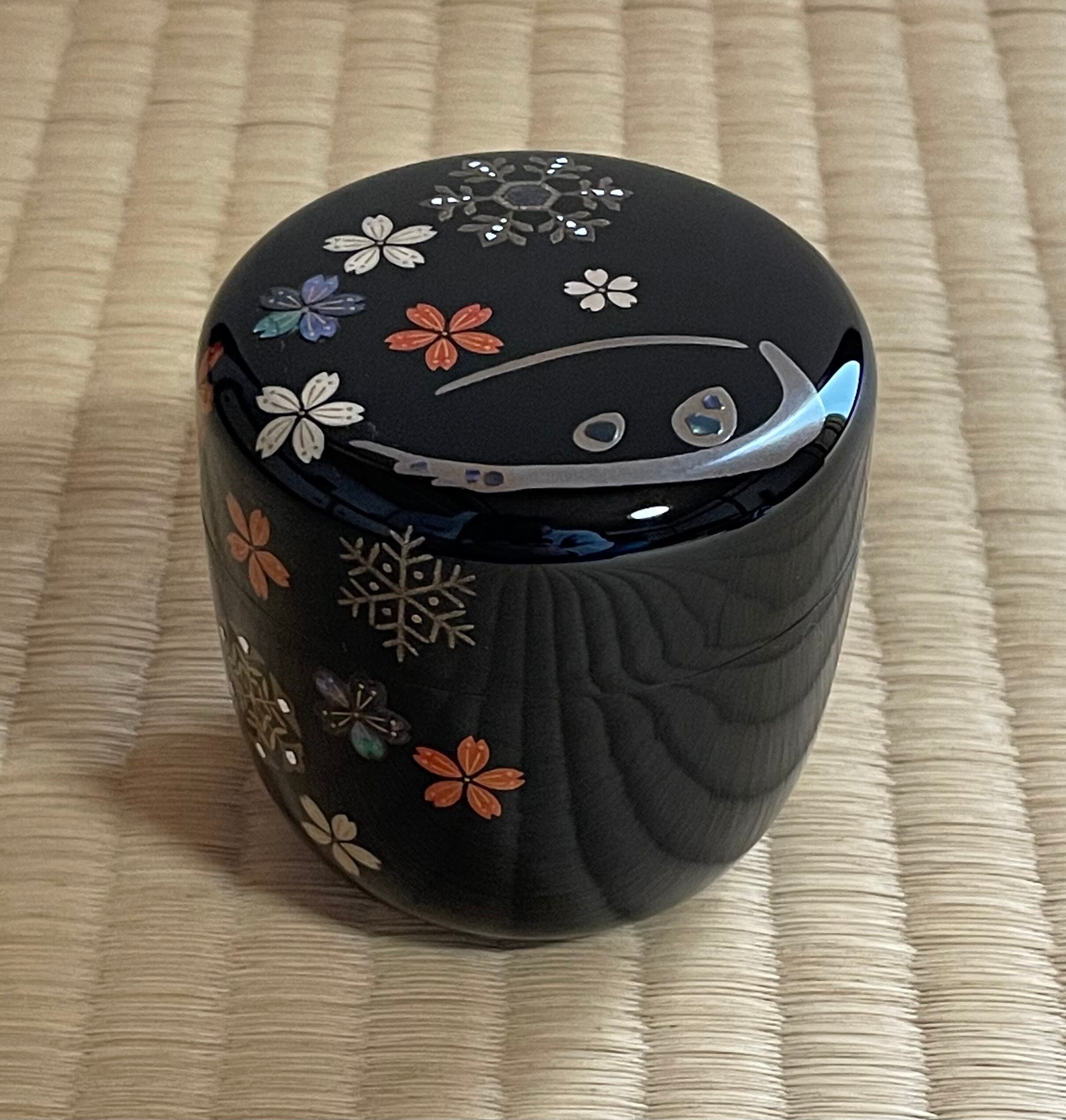 S463 棗 『雪月花紋』『木地棗』『茶入』 木箱 茶道具 青かっ 