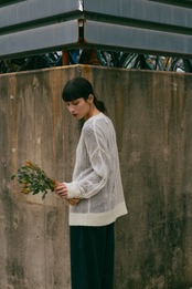 Sheer Aran Relax Sized Pullover Knit
