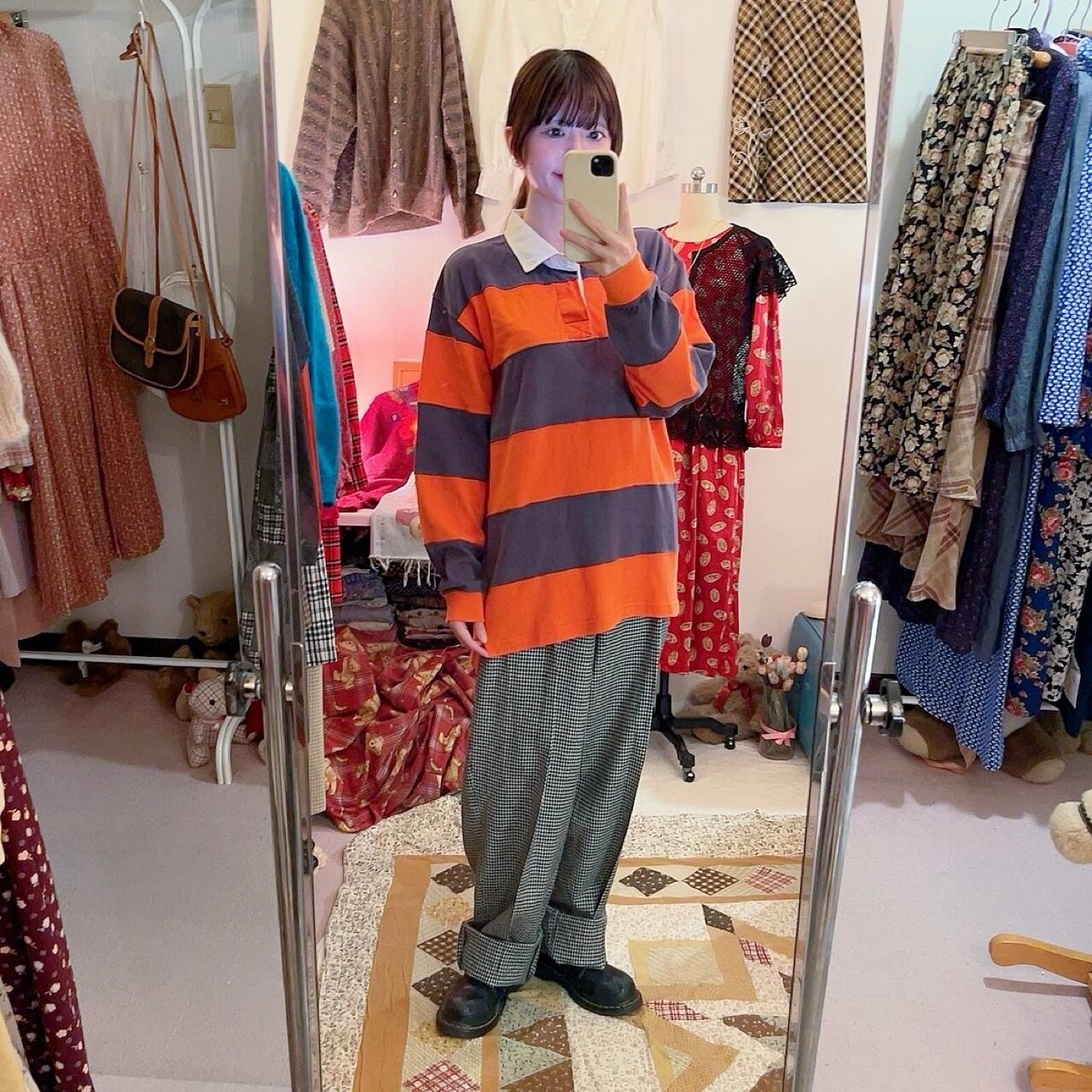 orange stripe rugger shirt