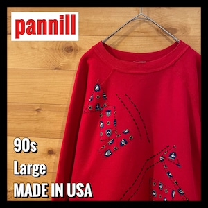 【pannill】90s USA製 刺繍 オールドスウェット トレーナー レディースLサイズ  us古着