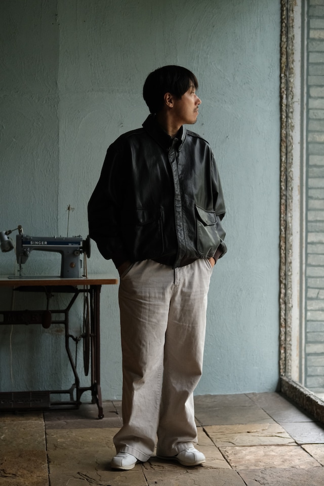 90's "L.L.BEAN" A-2 type leather jacket