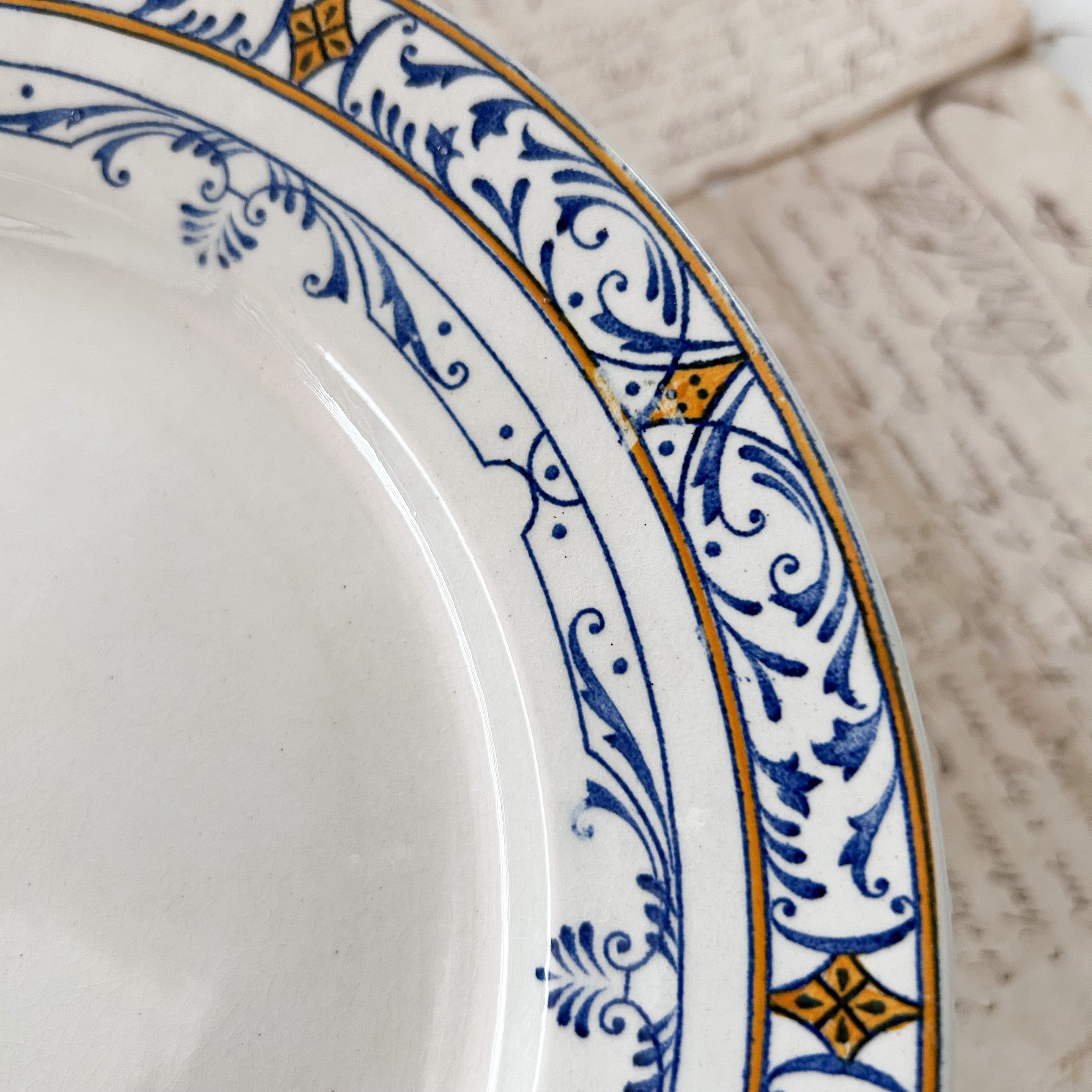 フランスアンティーク クレイユエモントロー Colbert 平皿