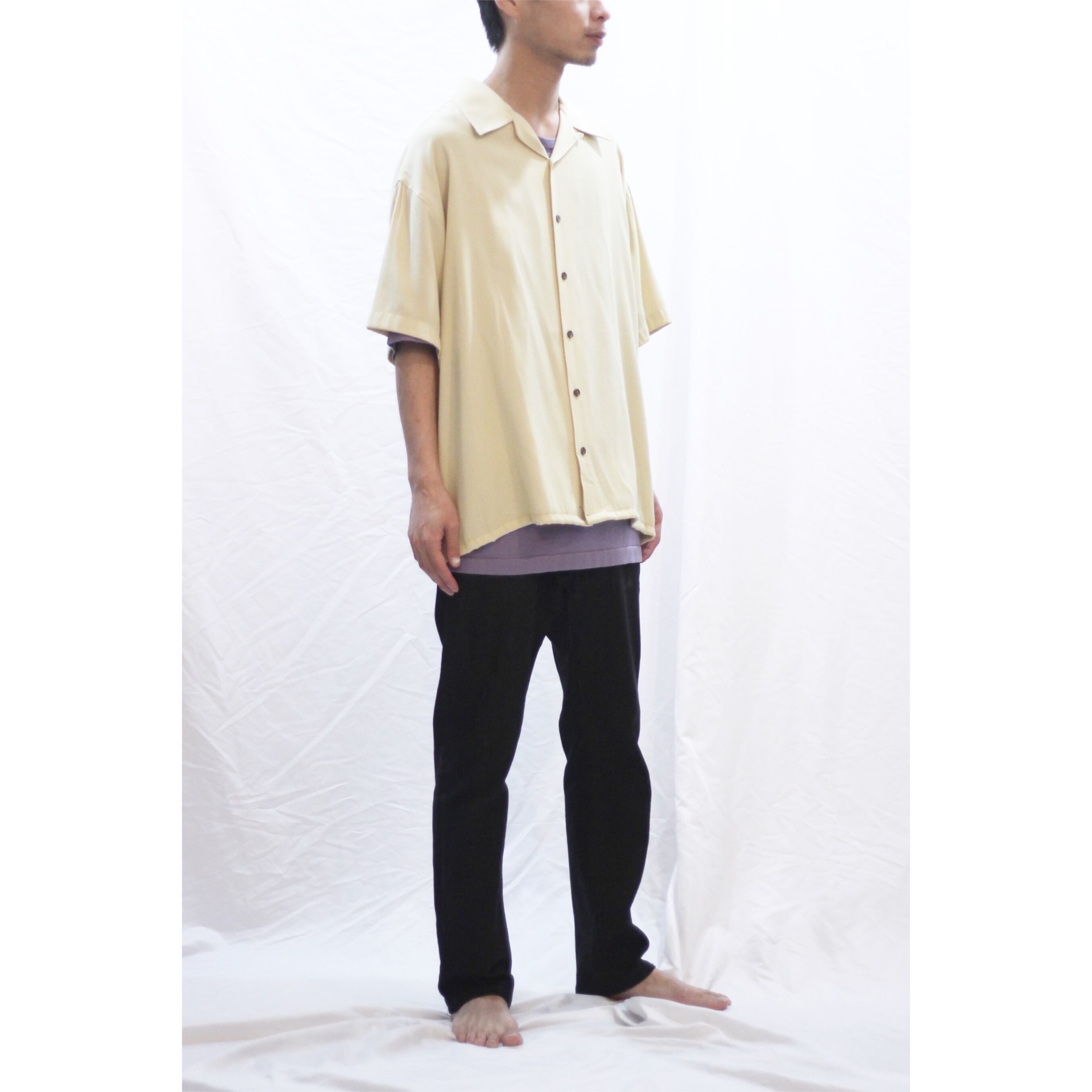 1990s vintage DOMANI COLLECTION S/S イエローベージュカラーオープン  