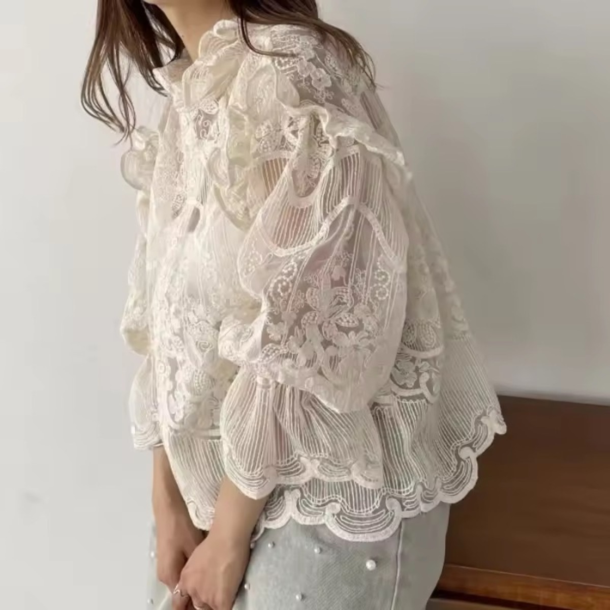 2色クラシカルレースブラウストップス | J&marmie vintage select 