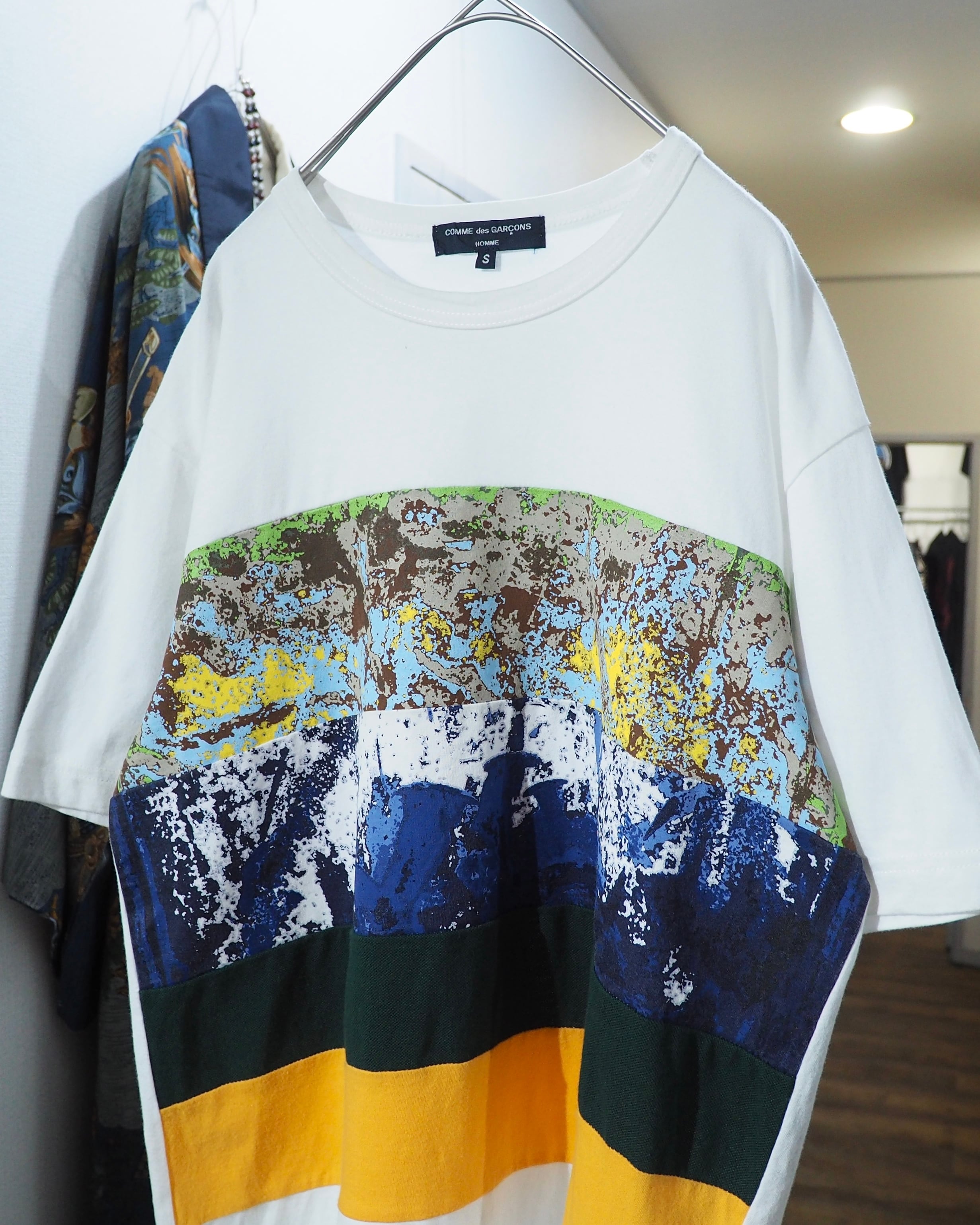 18SS ” COMME des GARCONS HOMME ” Different materials Switching Tee