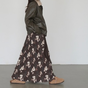 Retro flower flare skirt 00746