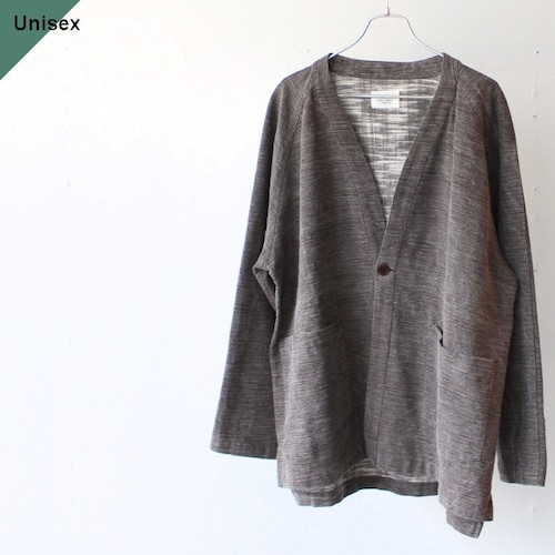 weac. HATENA CARDIGAN / 綿麻シャツカーディガン　（Brown）