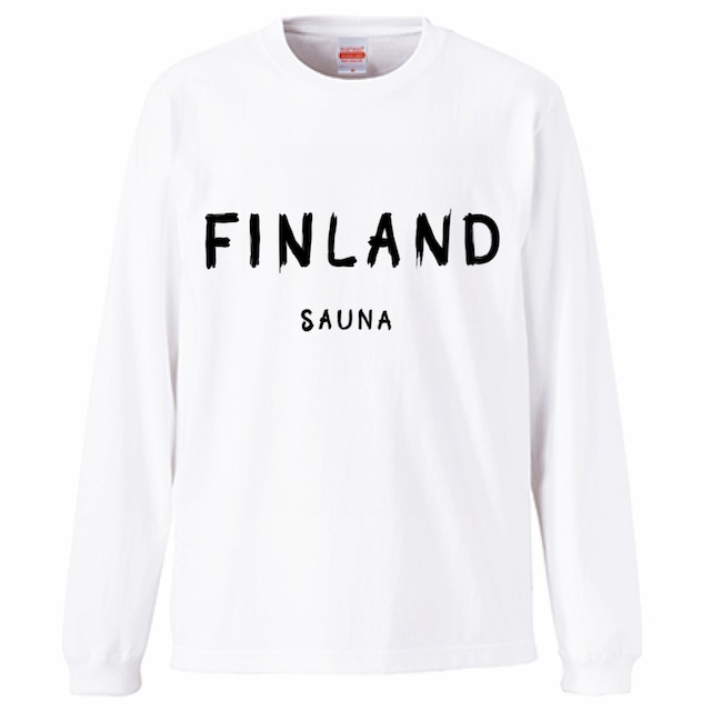 「FINLAND SAUNA UNIVERSITY」長袖Tシャツ WHITE