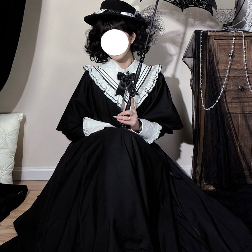 予約商品 ゴスロリ セットアップ ケープ ワンピース 修道女風 ドレス