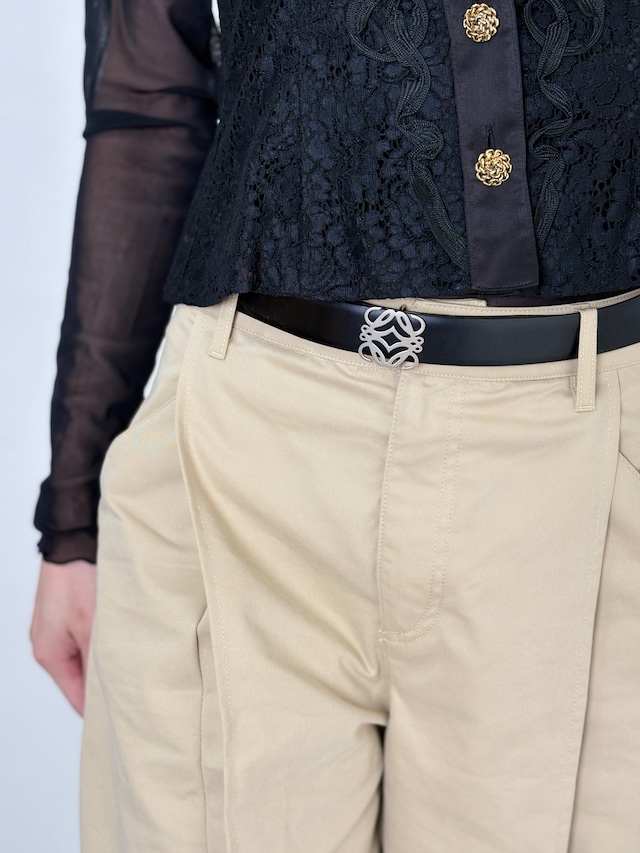 LOEWE ロエベ ベルト ブラック×バーガンディ アナグラム レザー 28-70 リバーシブル vintage ヴィンテージ オールド nfn2n8