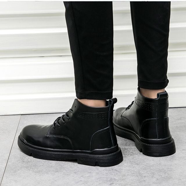 予約販売】ワークブーツ メンズ 編み上げ 艶 アンティーク調