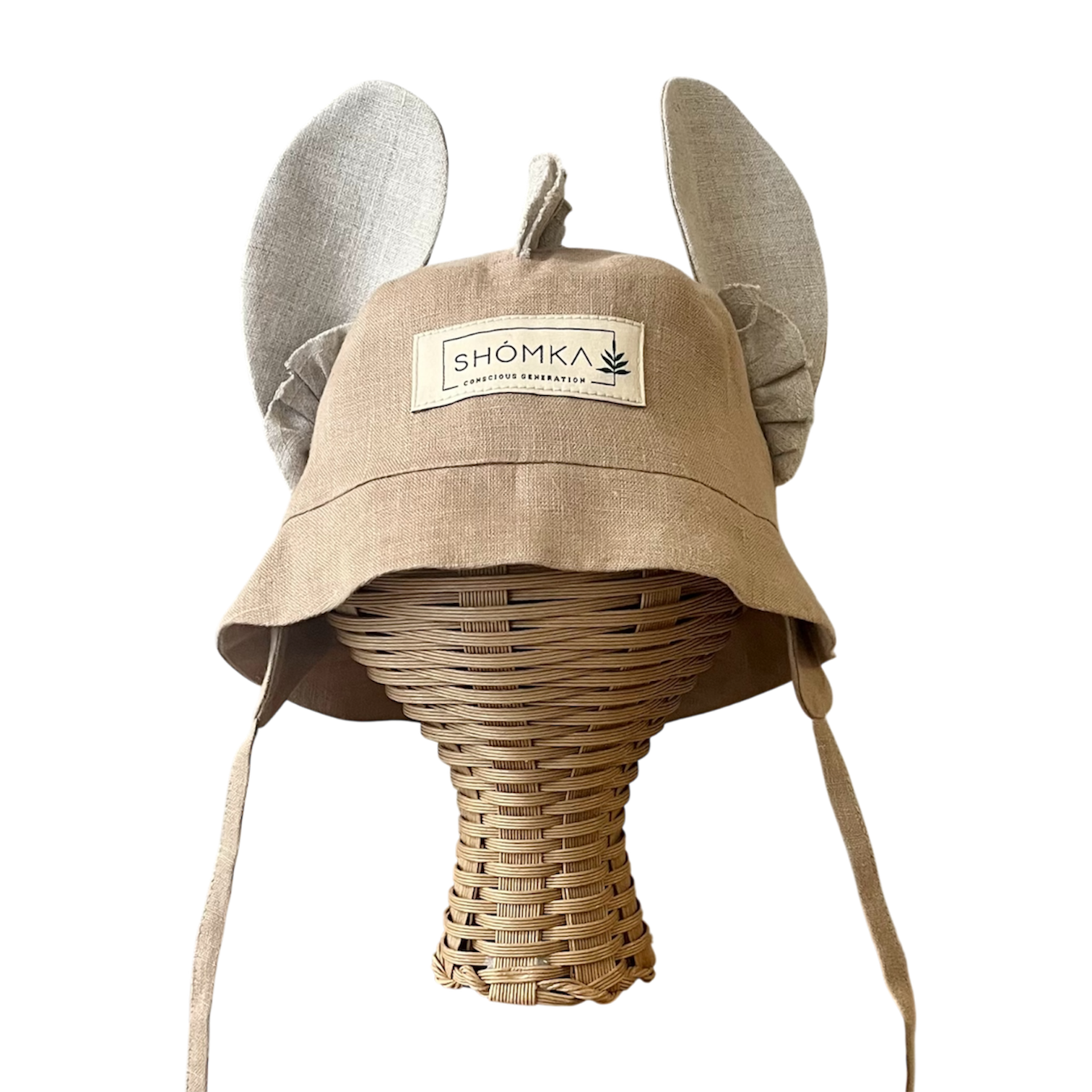 ASH 耳付き帽帽子51cm mouse hat shomka - ASH wool LINEN 韓国子供服 0