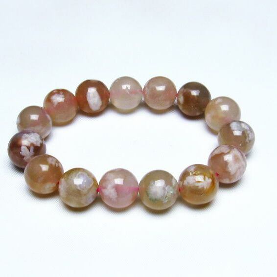 チェリーブロッサムアゲート ブレスレット 桜瑪瑙 14mm [M便 1/10] 111-24529