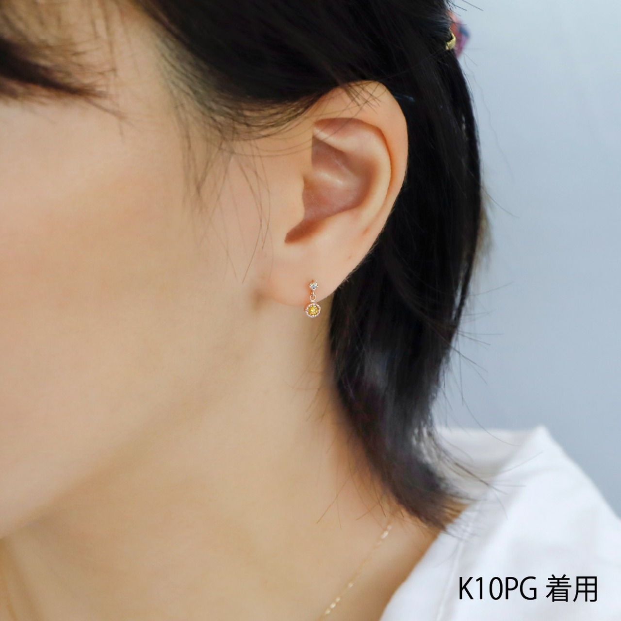 【受注生産】イエローダイヤ ピアス