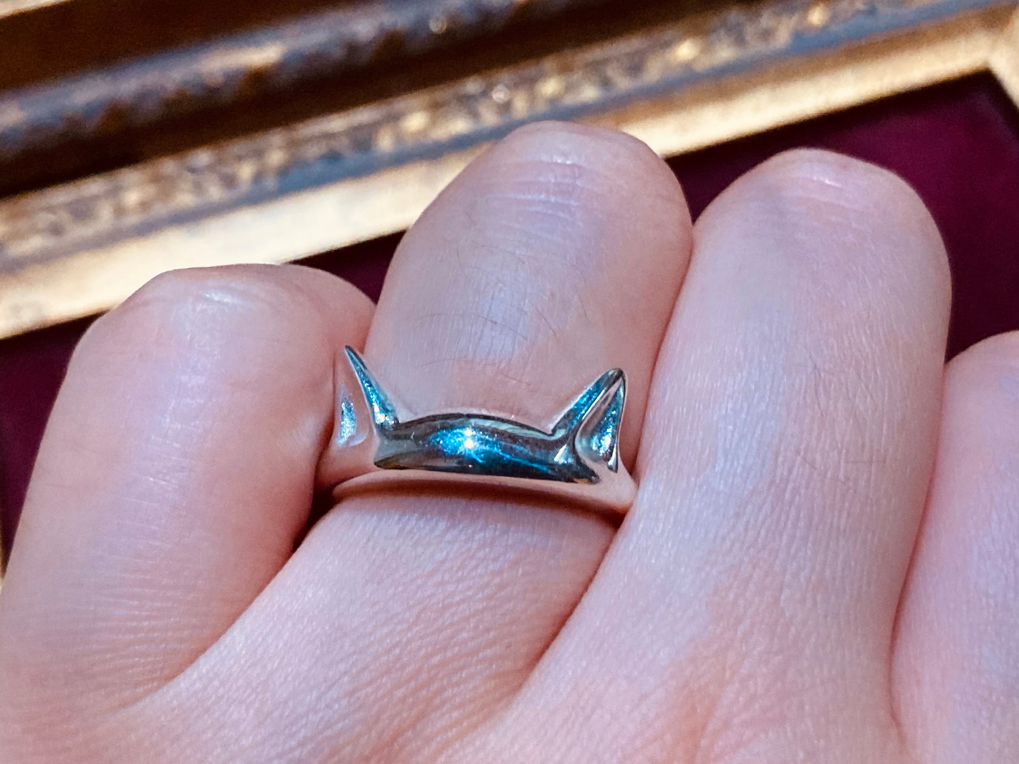 猫の耳としっぽのペアリング(鏡面仕上げ)【受注生産】 | gocha x gocha