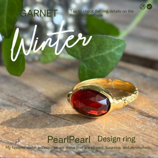 1月の誕生石＊深紅のガーネットリング