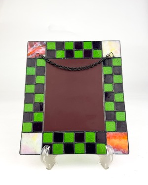 ヴィンテージ雑貨 ステンドグラスミラー