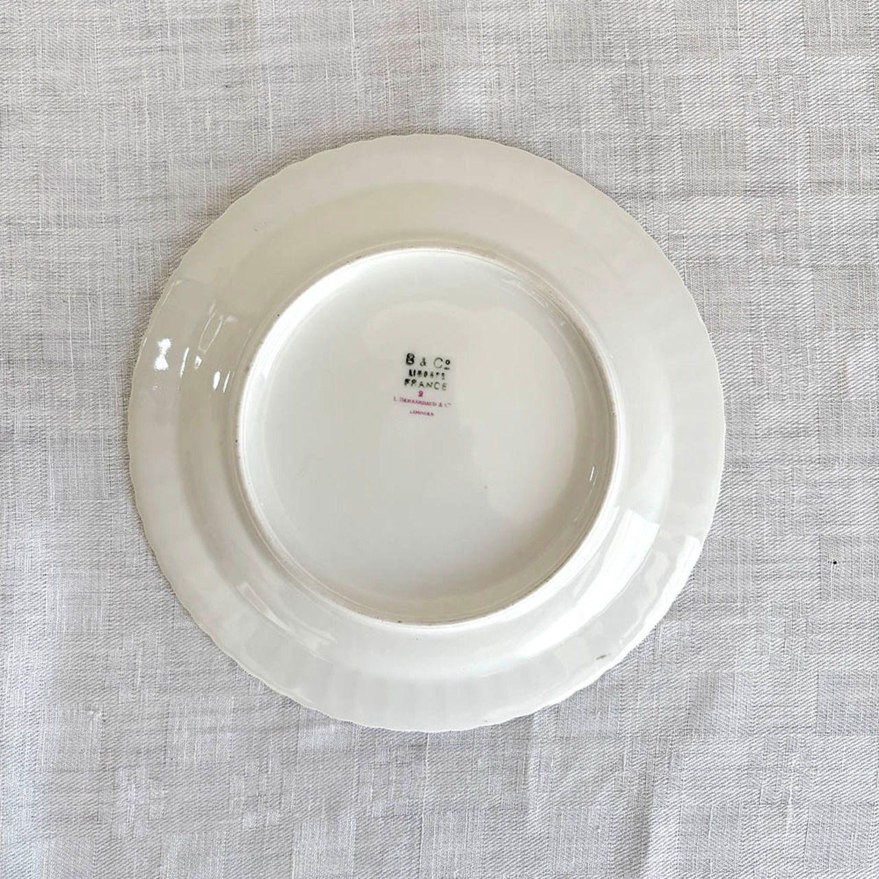 リモージュ ベルナルド　小さなバラと金彩のデザート皿 Limoges　ケーキ皿　12twak3-1