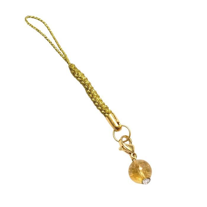 シトリン パワーストーン ストラップ 天然石 携帯ストラップ 黄水晶 黄 金 11月 誕生石 スマホ お守り プレゼント ラッピング無料 メール便 送料無料 誕生日 アクセサリー