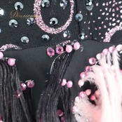社交ダンス 衣装 Centini Alta Moda ドレス ワンピース スタンダード ブラック系 ピンク系 ホワイト系 黒 デモ 競技 ファー 毛 羽 ダンス パーティ 発表会 高級感 ふわふわ 華やか 上品 大人 キラキラ