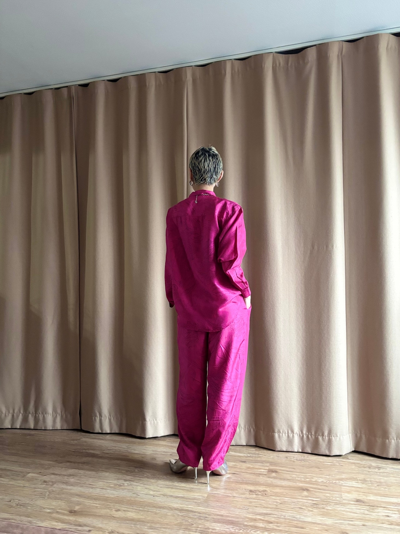 DIANEGILMAN magenta silk set up-5032-10