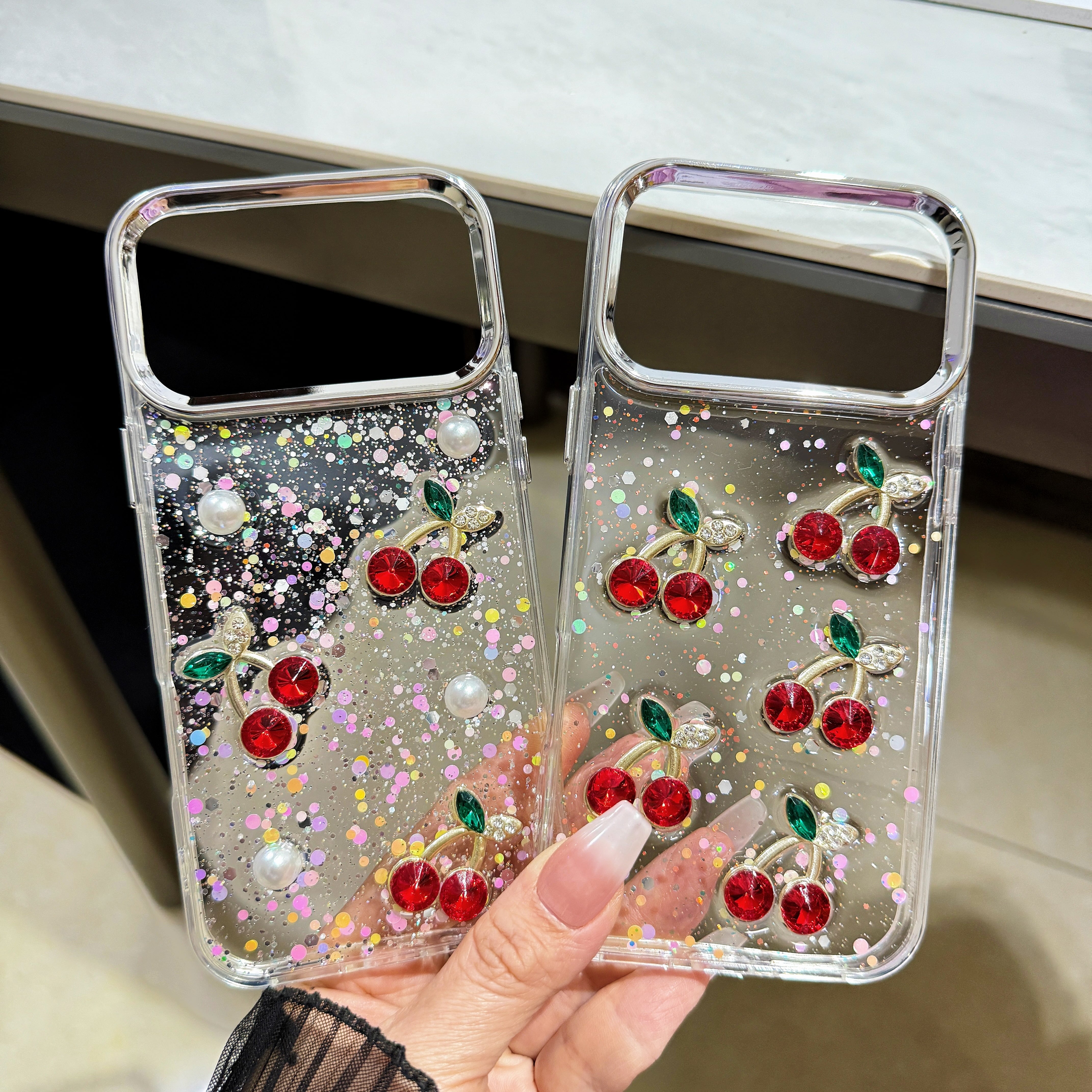 さくらんぼ レジン iphone 17 16 15 ケース チェリー パール