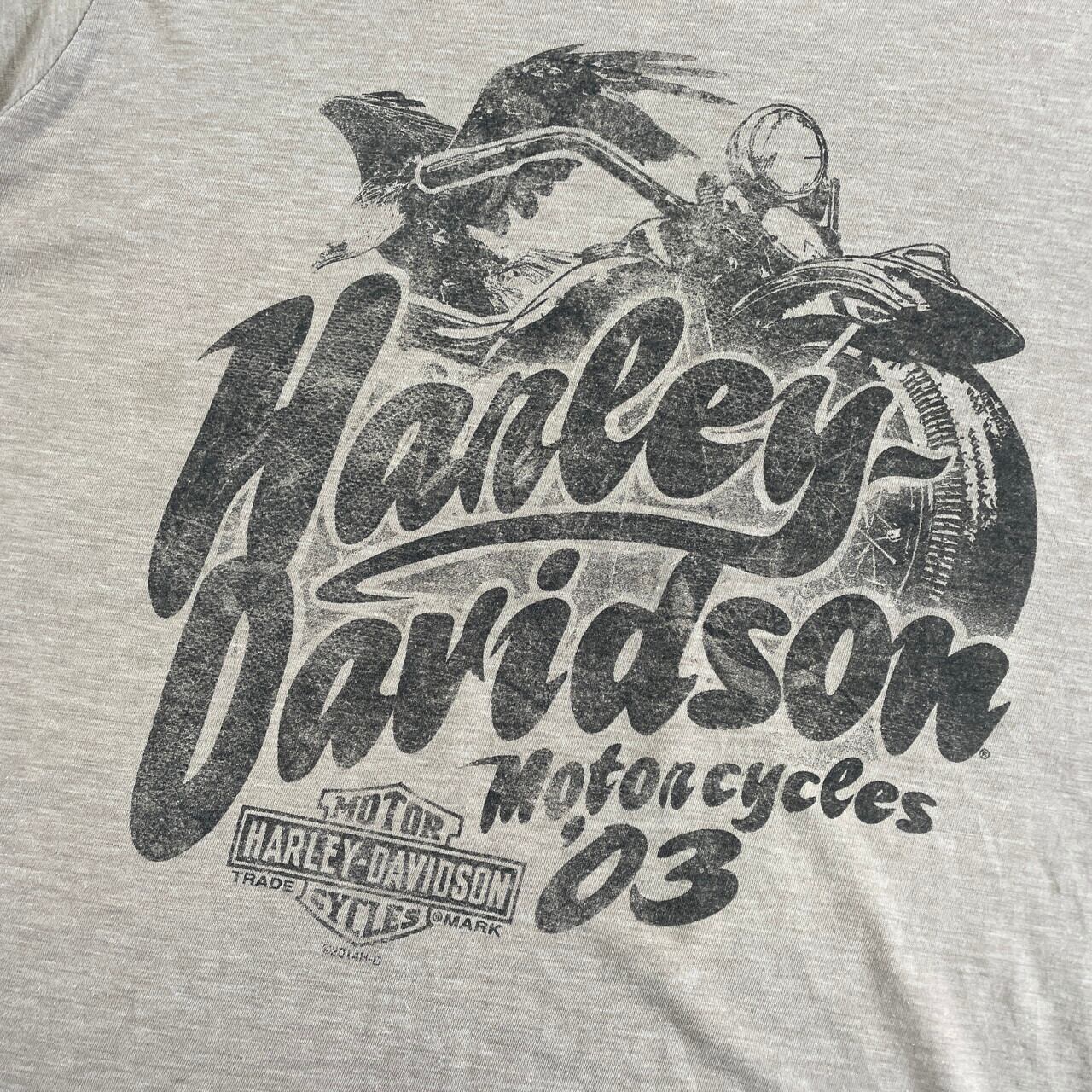 Harley-Davidson ハーレーダビッドソン 両面プリントTシャツ メンズ2XL 古着 ビッグサイズ 大きいサイズ モーターサイクル  バイクTシャツ ブラウン 茶色 バックプリント【Tシャツ】【FSS2308-50b】 | cave 古着屋【公式】古着通販サイト