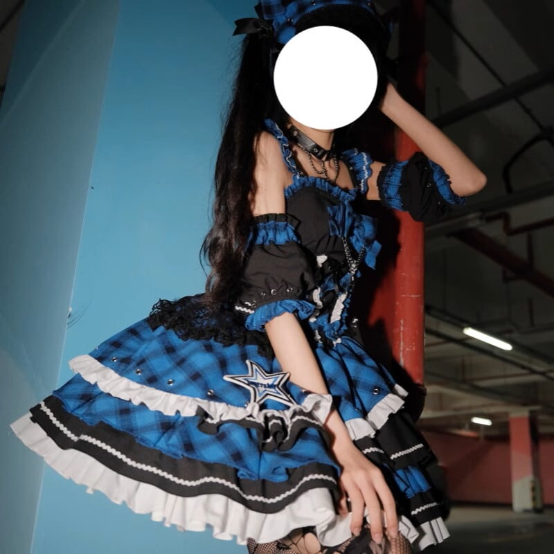 地雷系 アイドルセットアップ チェック柄×レッド コンカフェ向け