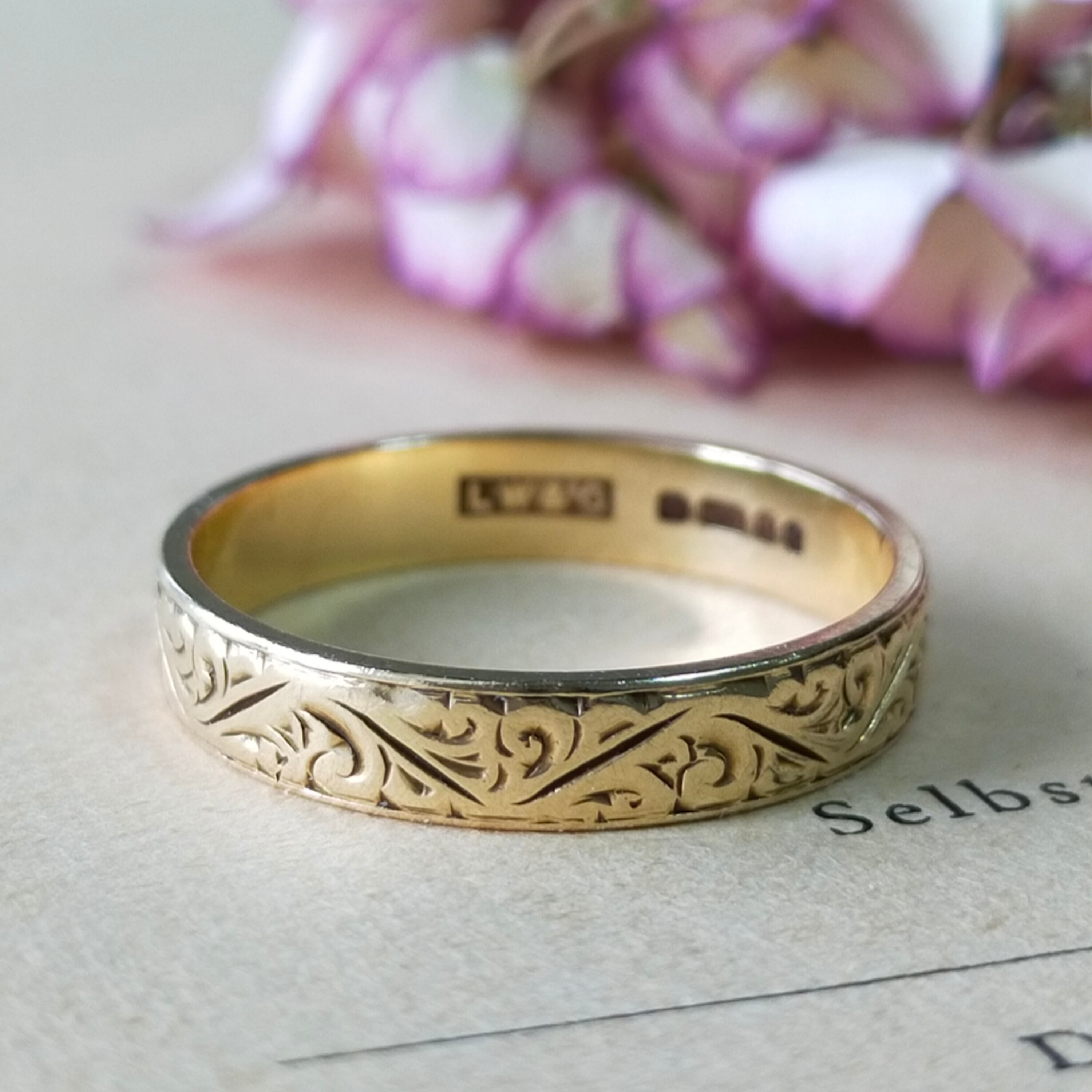 英国 ヴィンテージ 9kゴールド ダイヤモンド ヴィンテージリング