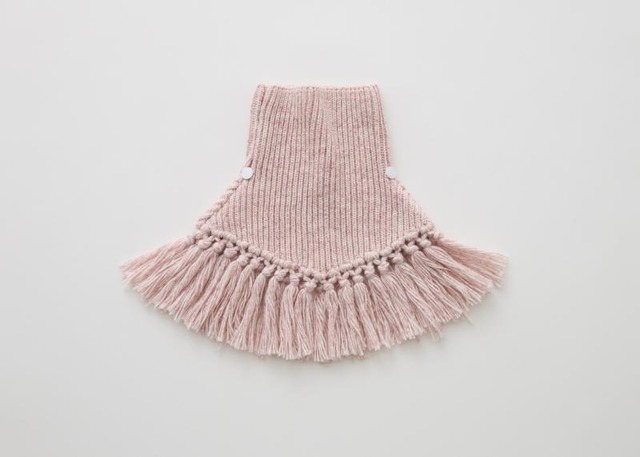 【 eLfin Folk 26AW 】 Nep Yarn Rib Knit Cape / pink