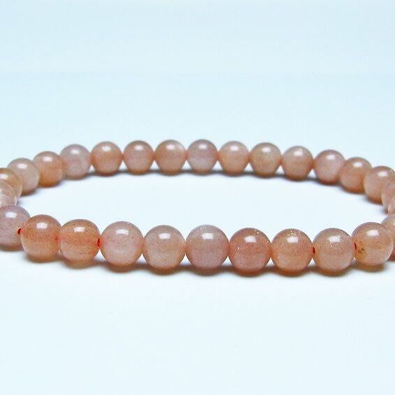 オレンジムーンストーン ブレスレット 6mm 一点物 メール便可 [M便 1/10] 111-48537