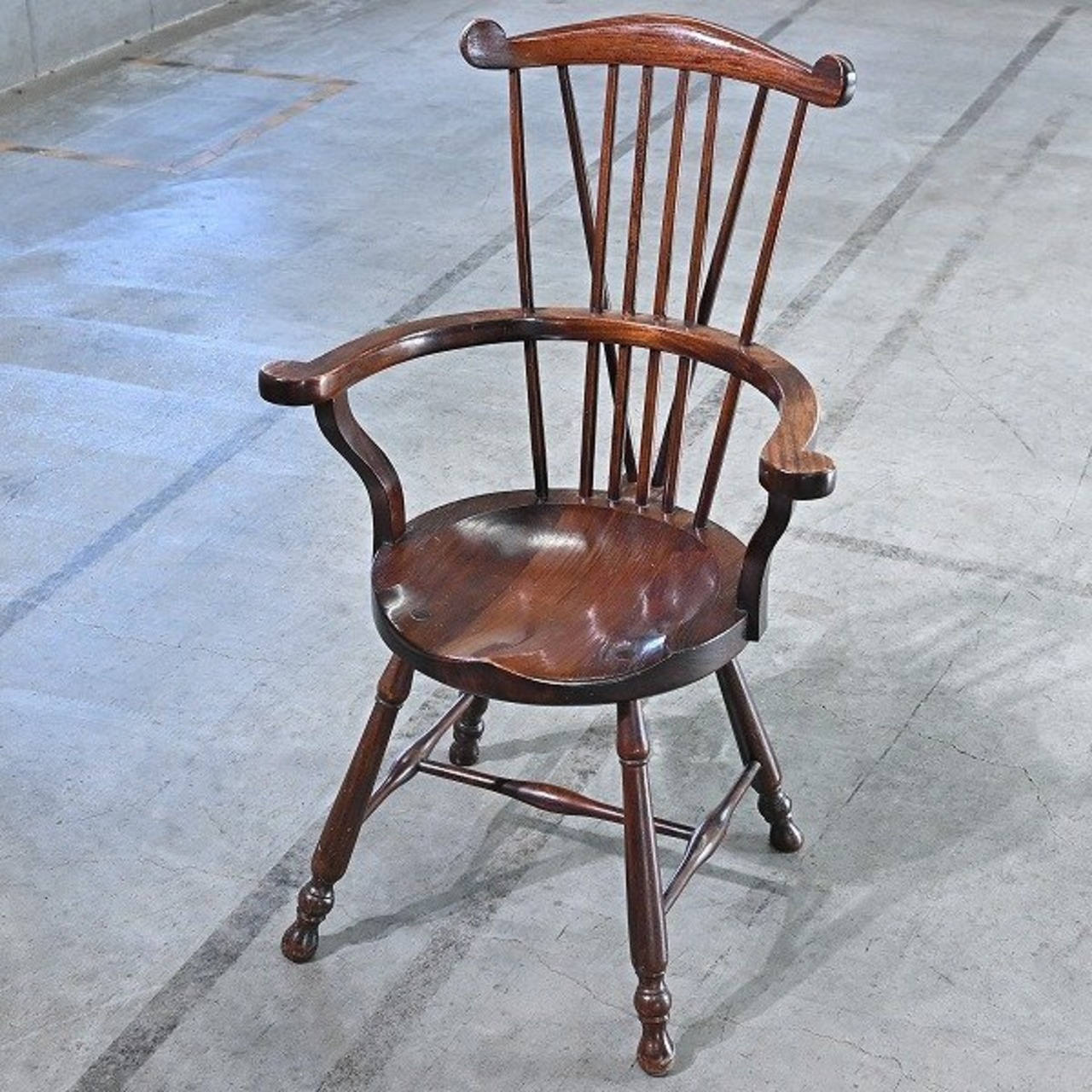 九州民芸家具 ウィンザーチェア B 無垢材 ゴールドスミス 肘掛け アーム クラシカル ハイバック リビング 古民家 喫茶店 和 漆