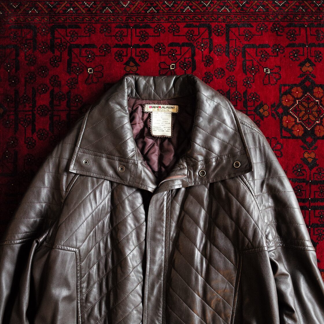 YVES SAINT LAURENT RIVE GAUCHE レザージャケット ブルゾン ボンバー 
