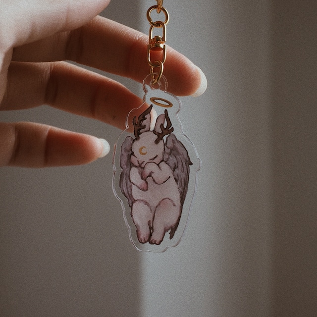 rabbit / Taxidermy specimen / Stackable acrylic key chains