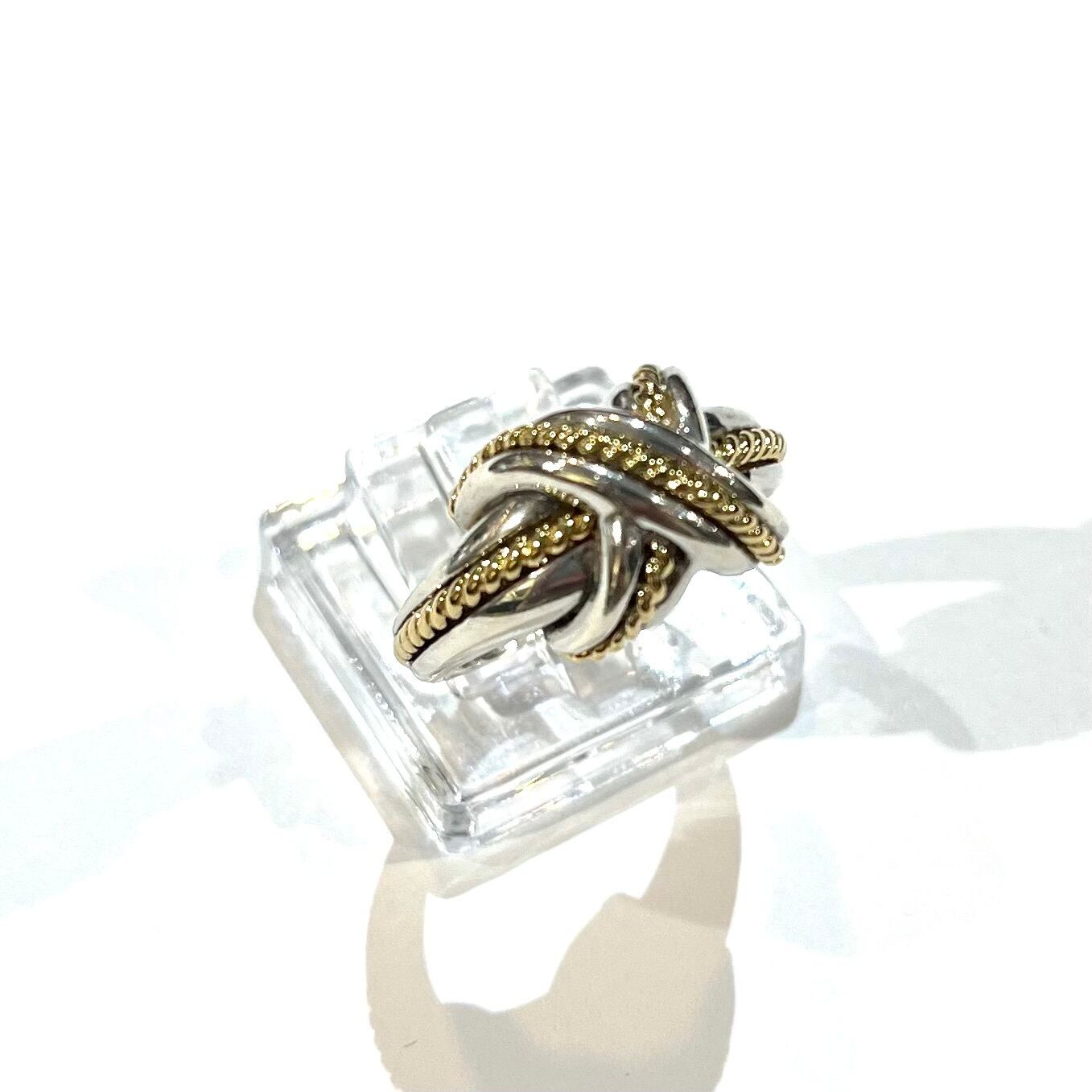 TIFFANY&CO.】【11号】2459 silver925×18kコンビシグネチャーリング／X
