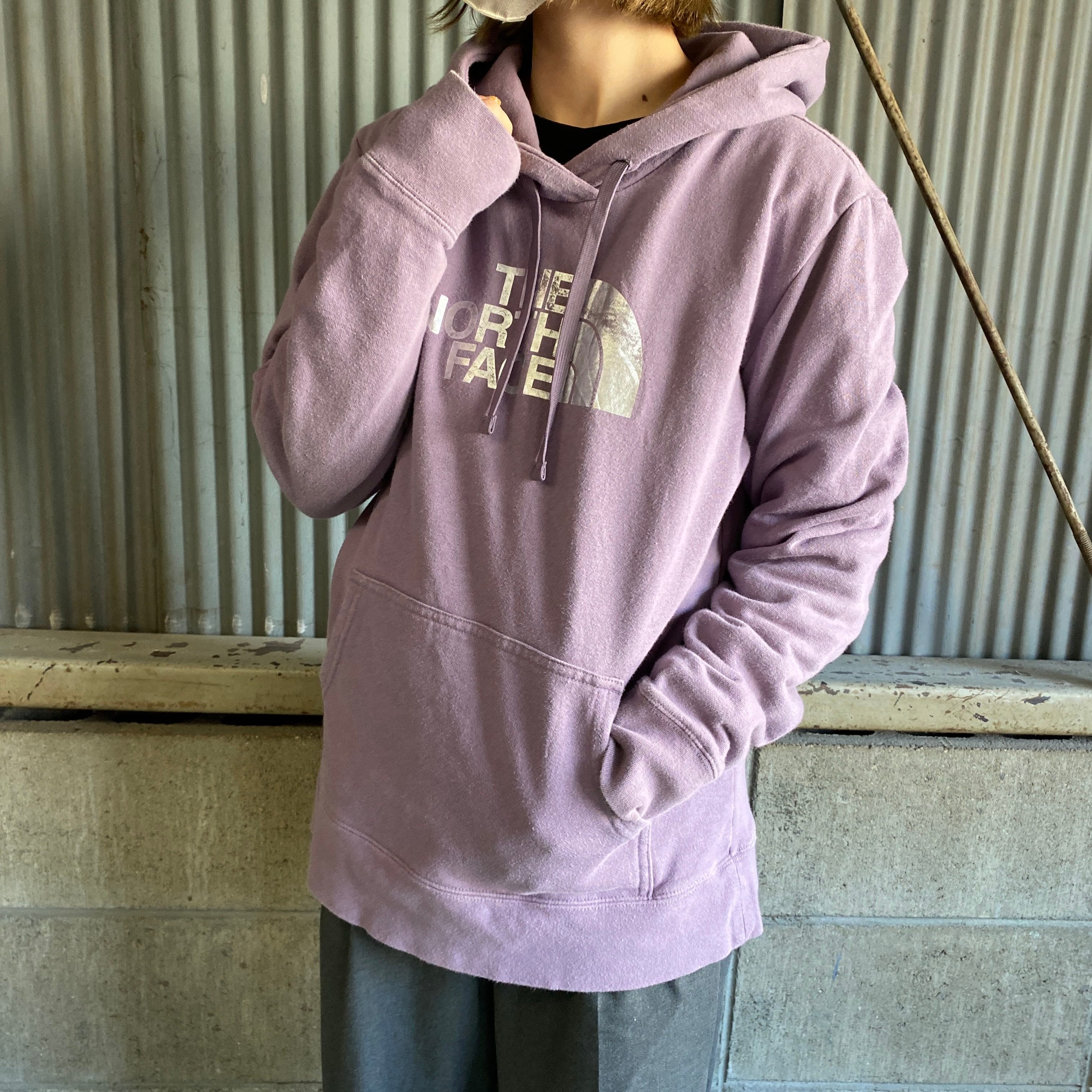 The North Face ザ ノースフェイス スウェットパーカー レディース 古着 フーディー くすみパープル シルバー 紫 アウトドア パーカー Cave 古着屋 公式 古着通販サイト