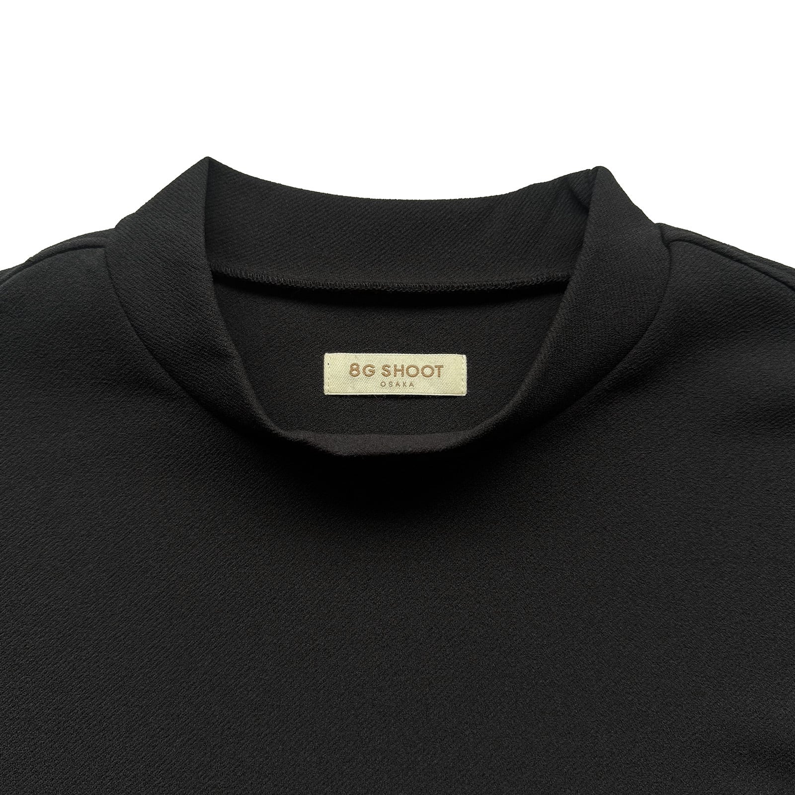 COLLEGE LOGO MOCK NECK FOOTBALL SHIRT -BLACK- | 8G SHOOT WEBSTORE