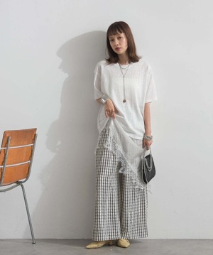 2605142 レースヘムレイヤードカットソー white