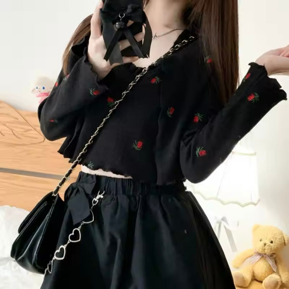 フラワーキャミソール&カーディガン