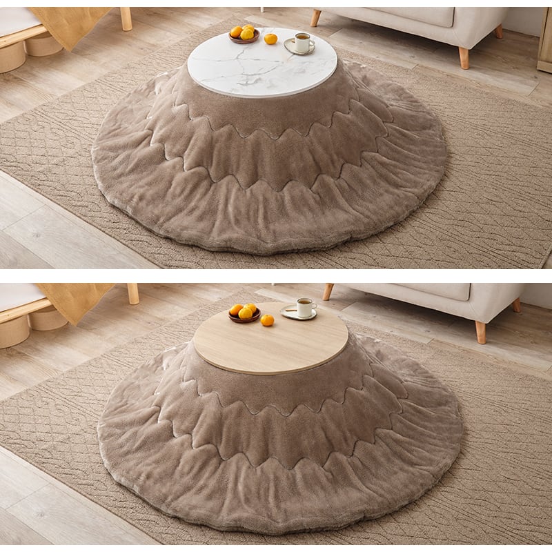 【完成品】 円形カジュアルコタツ＋うす掛け布団 2点セット こたつ2種x掛け布団5種 アイナ68メレンゲ 幅68cm