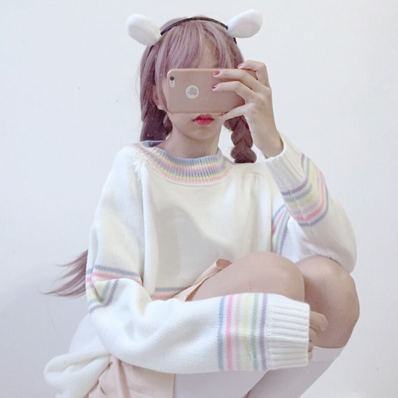 セーター オータムウィンタールーズプルオーバー ニットトップス ロング 秋物 冬物 萌量不足69818981875